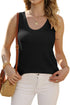 Scoop Neck Waffle Knit Flowy Vest